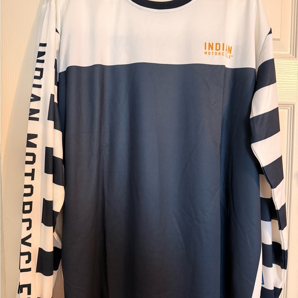 Authentic Indian Motorcycle  Long Sleeve Two-Tone Performance Shirt